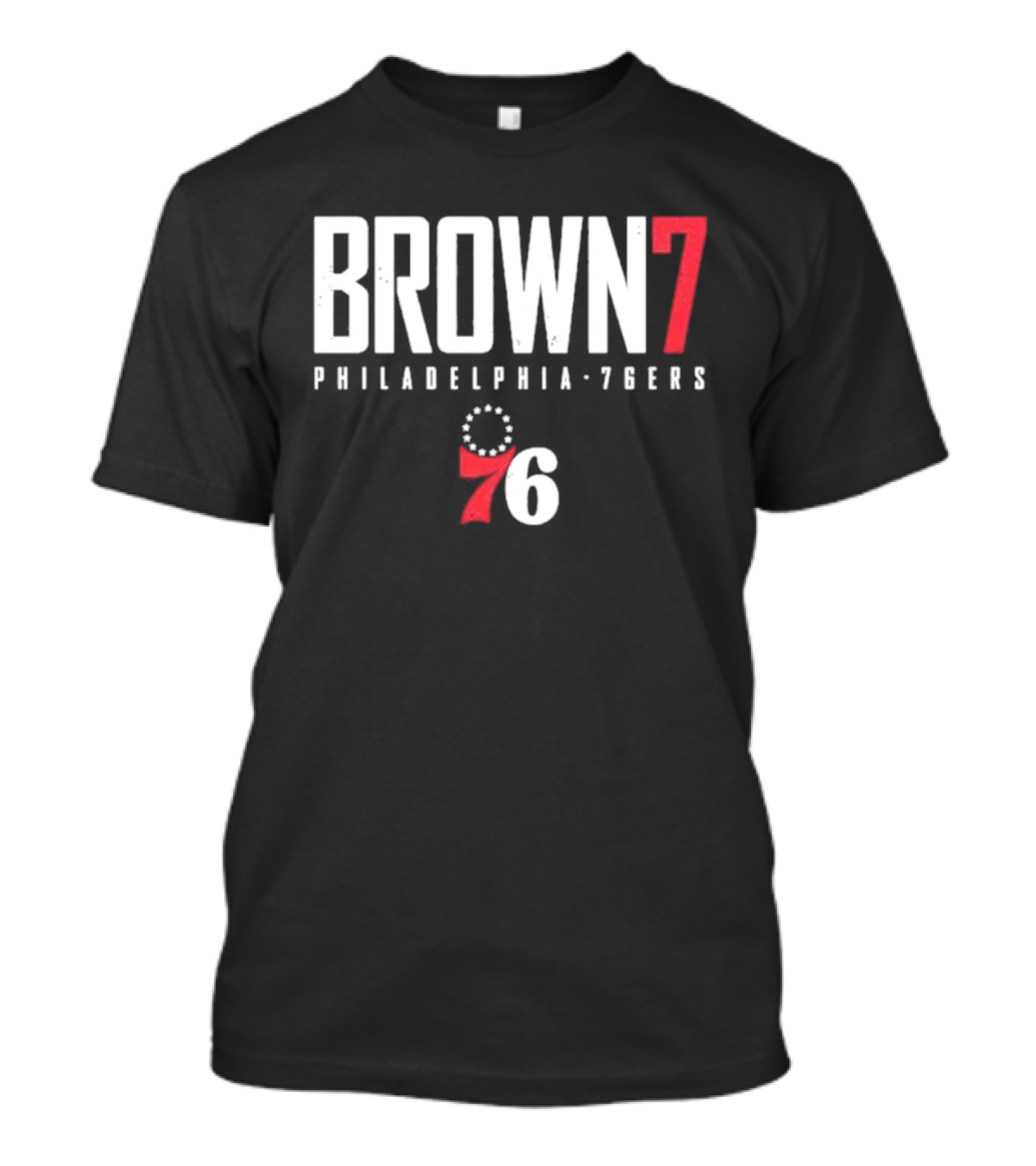 BROWN 7 Philadelphia 76ers 76 Circle Stars T-Shirt