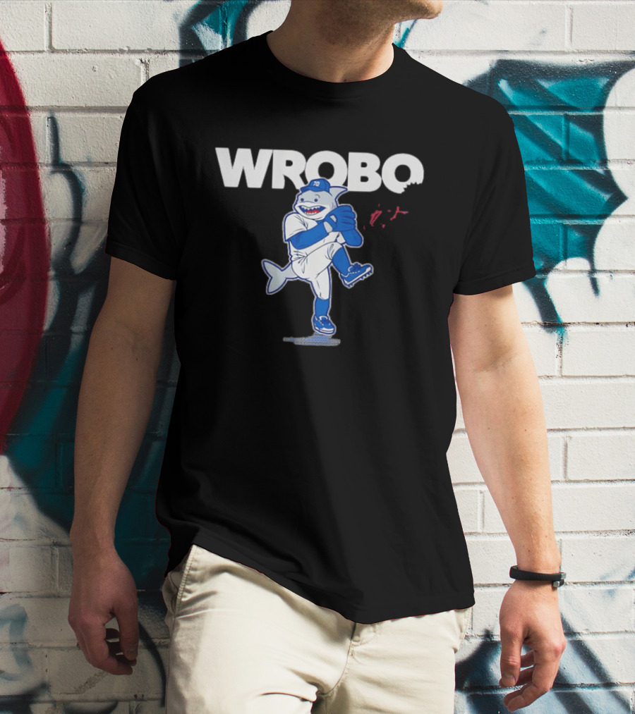 Los Angeles Dodgers Justin Wrobleski Baseball Wrobo Shark T-Shirt