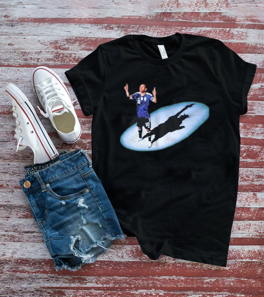 Lionel Messi Iconic Argentina Celebration With Liberty Shadow T-Shirt