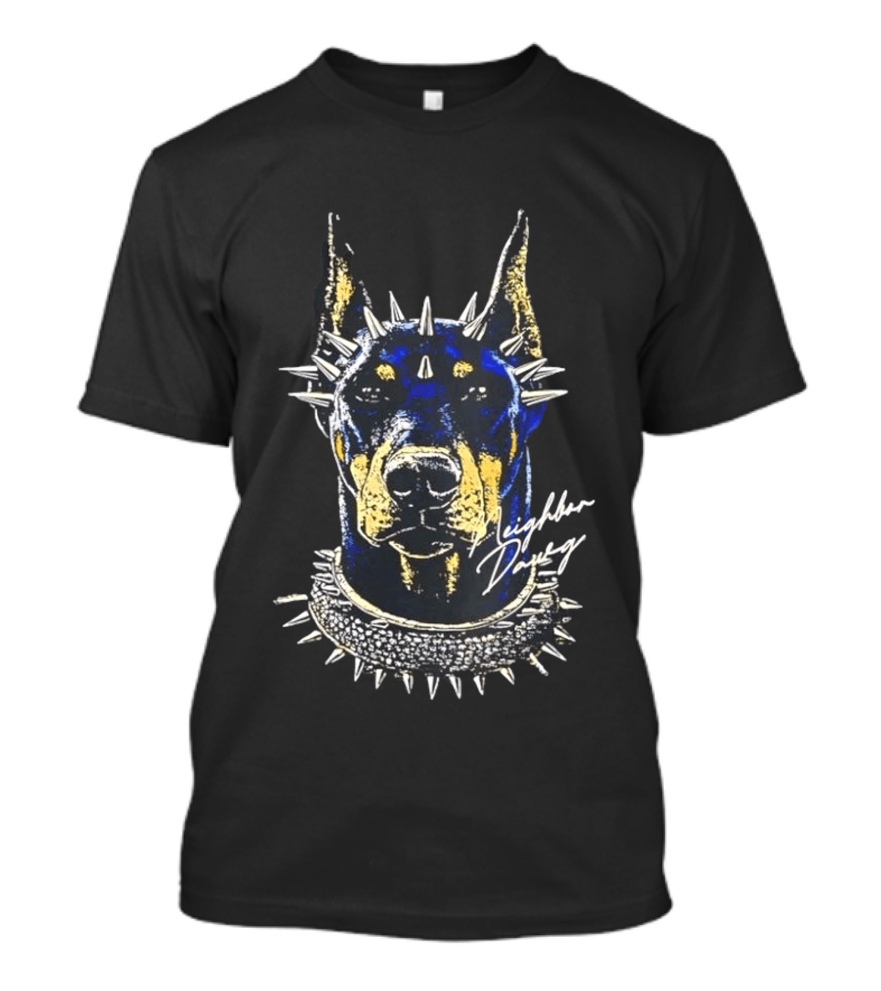 Neighbor Dawg Doberman Pinscher Spiked Collar T-Shirt