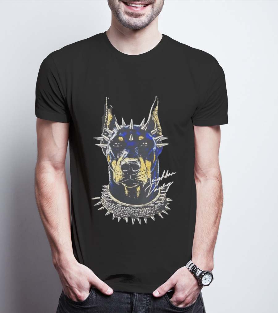 Neighbor Dawg Doberman Pinscher Spiked Collar T-Shirt