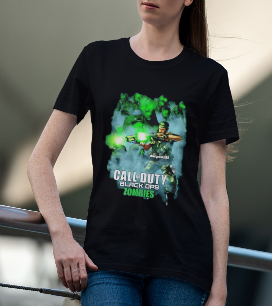 Call Of Duty Black Ops Zombies Tank Dempsey Battle Scene T-Shirt