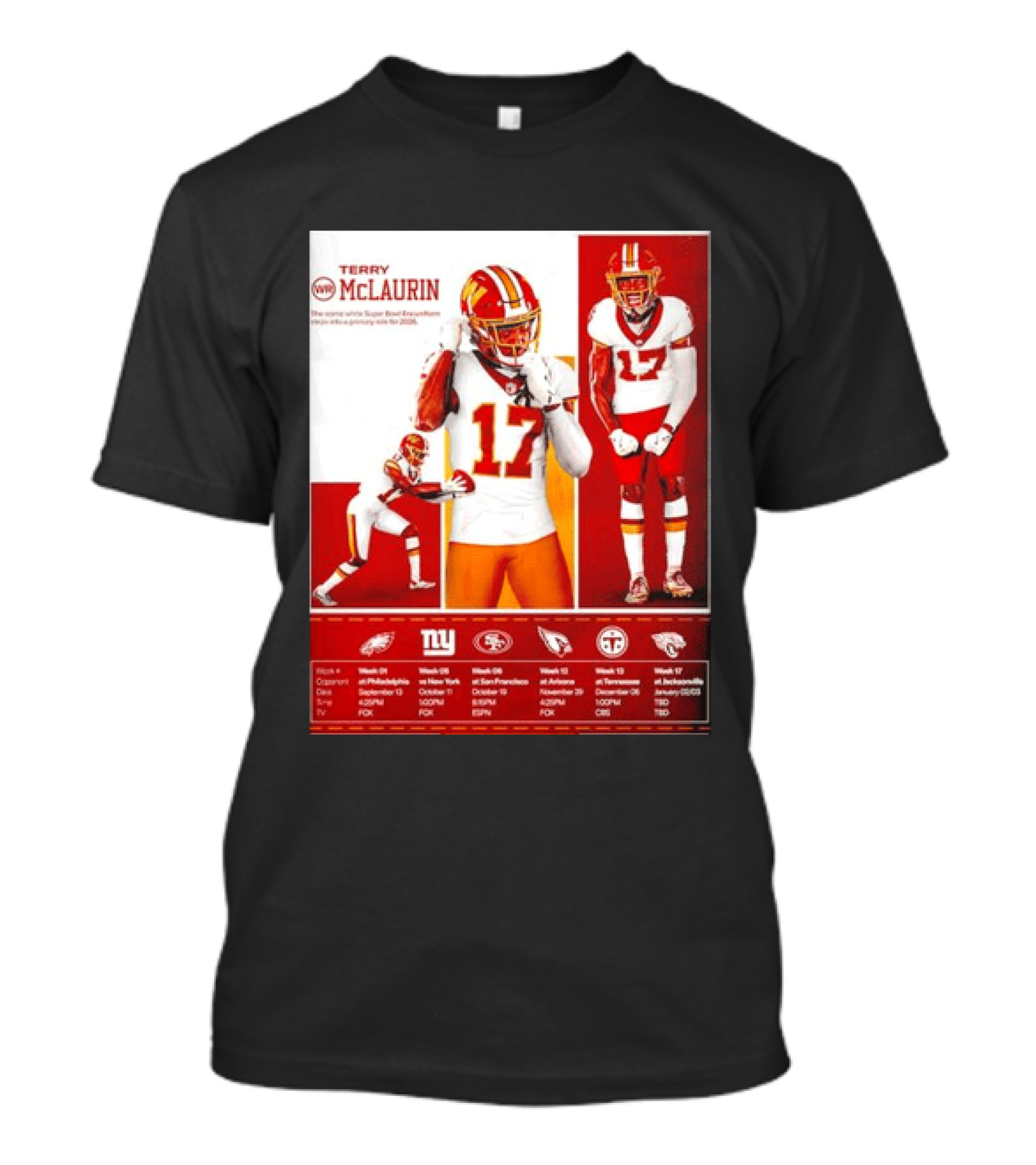 Terry McLaurin Washington Commanders 2026 Schedule NFL Football 17 Jersey Fan Gear T-Shirt