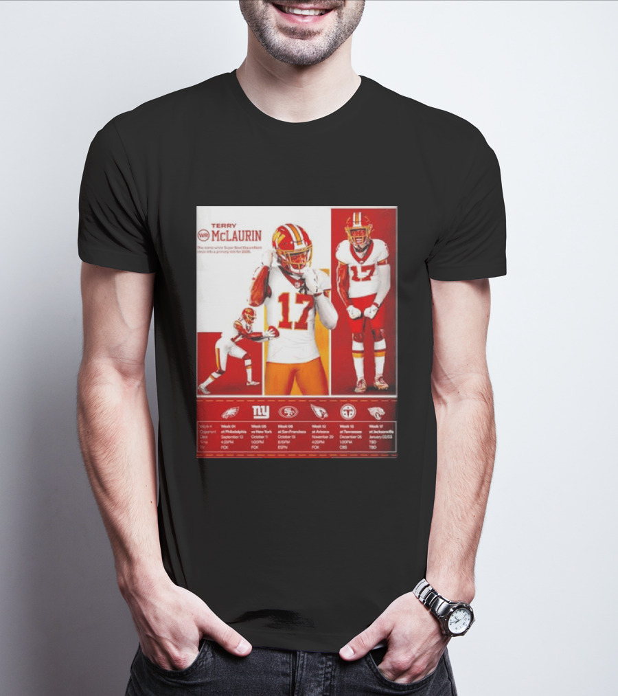 Terry McLaurin Washington Commanders 2026 Schedule NFL Football 17 Jersey Fan Gear T-Shirt