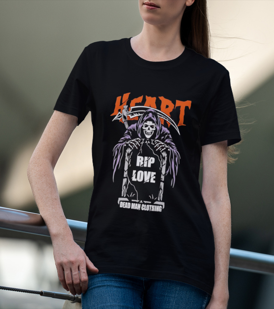 Heart Rip Love Grim Reaper Dead Man Clothing T-Shirt