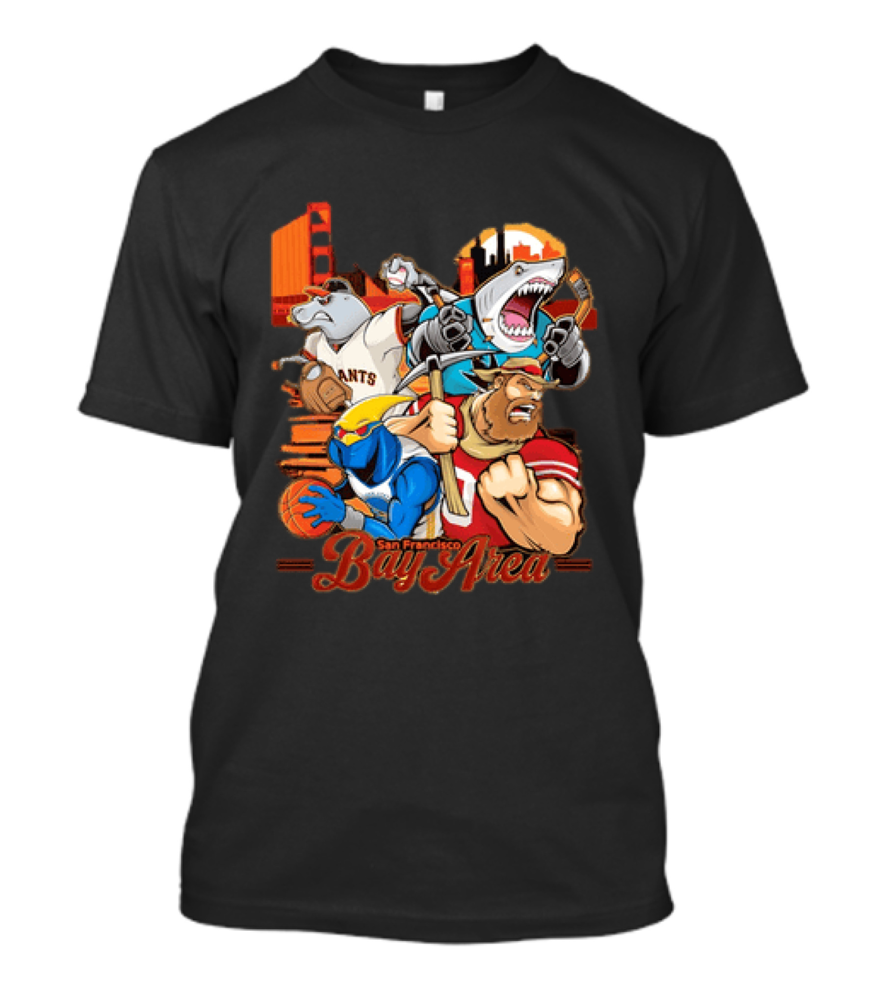San Francisco Bay Area Giants Sharks Warriors 49ers Sports Collage T-Shirt