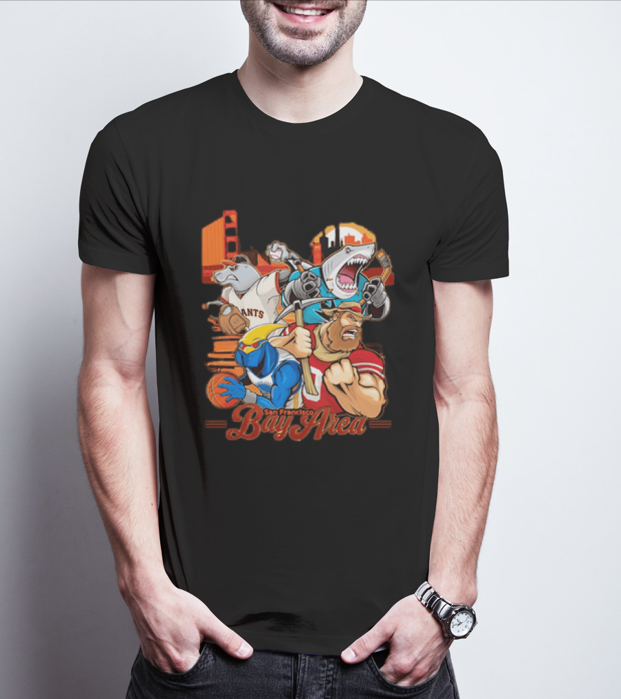 San Francisco Bay Area Giants Sharks Warriors 49ers Sports Collage T-Shirt