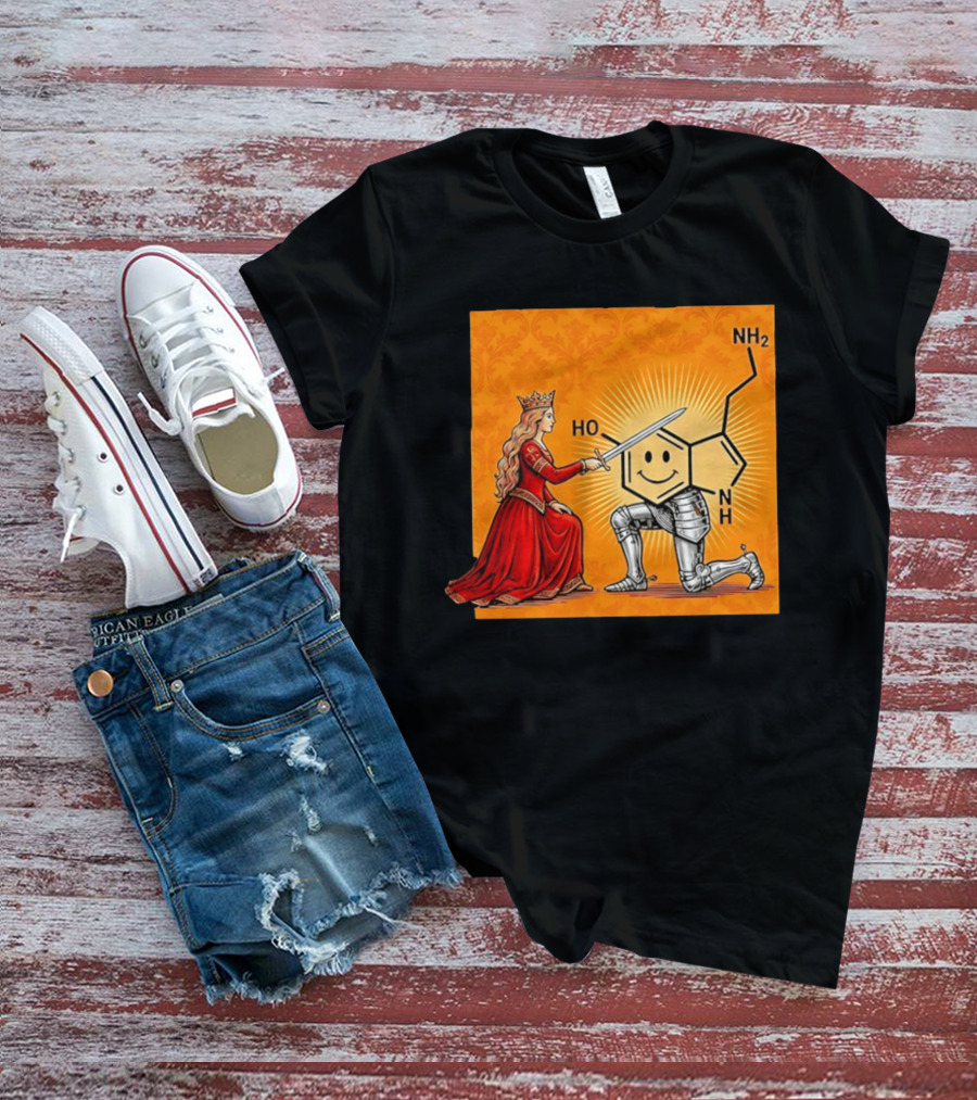 Sir Otonin Serotonin Molecule Knight Queen Chemistry T-Shirt