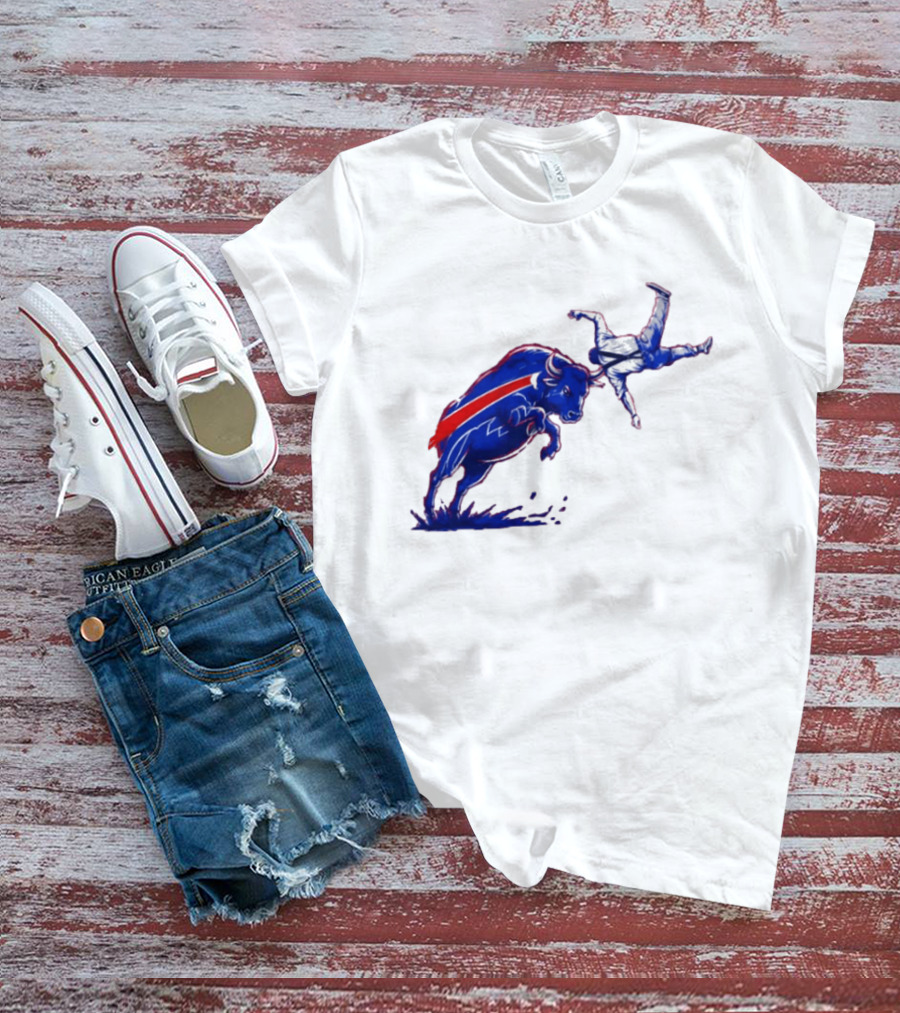 Buffalo Bills 2026 Bold Charging Buffalo Icon With Red Streak T-Shirt