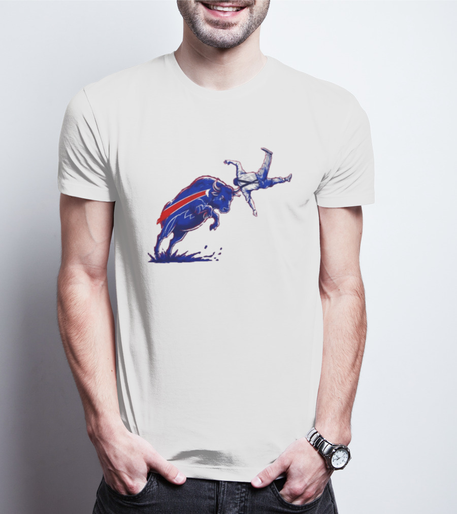 Buffalo Bills 2026 Bold Charging Buffalo Icon With Red Streak T-Shirt