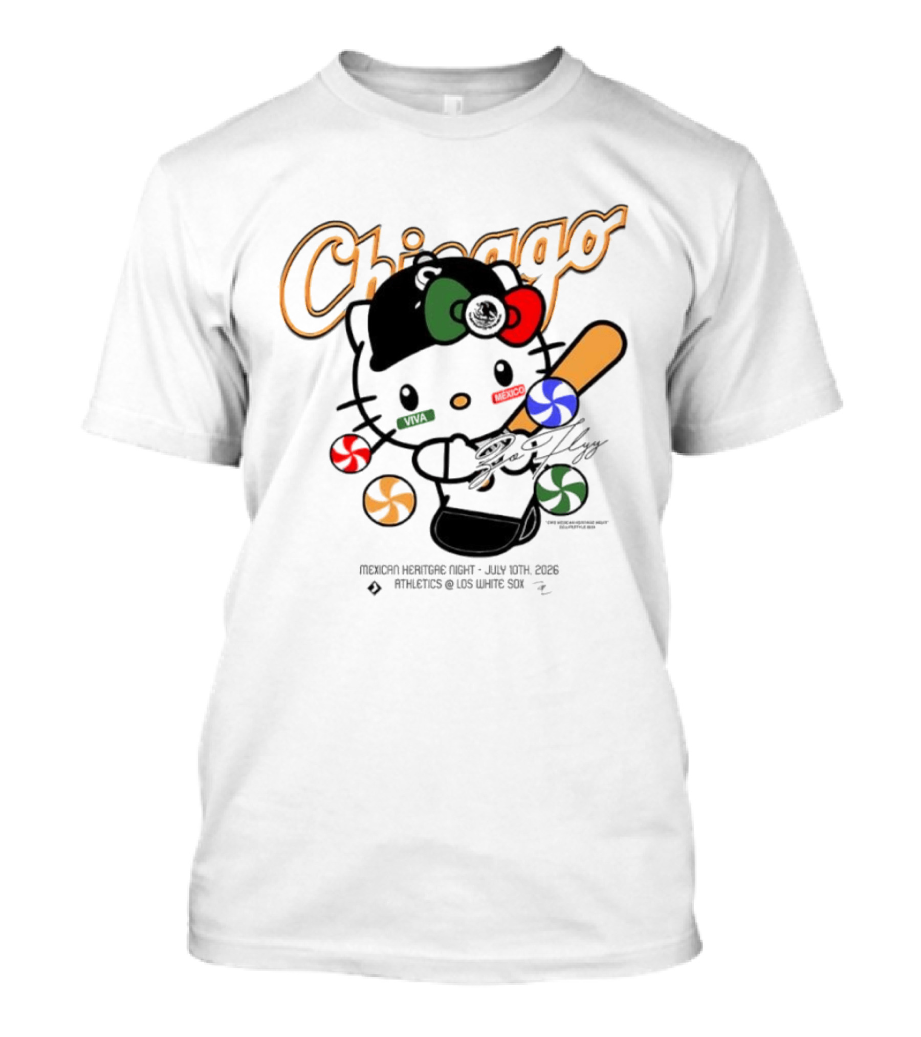 Hello Kitty Chicago White Sox Mexican Heritage Night July 10 2026 Athletics Los White Sox T-Shirt