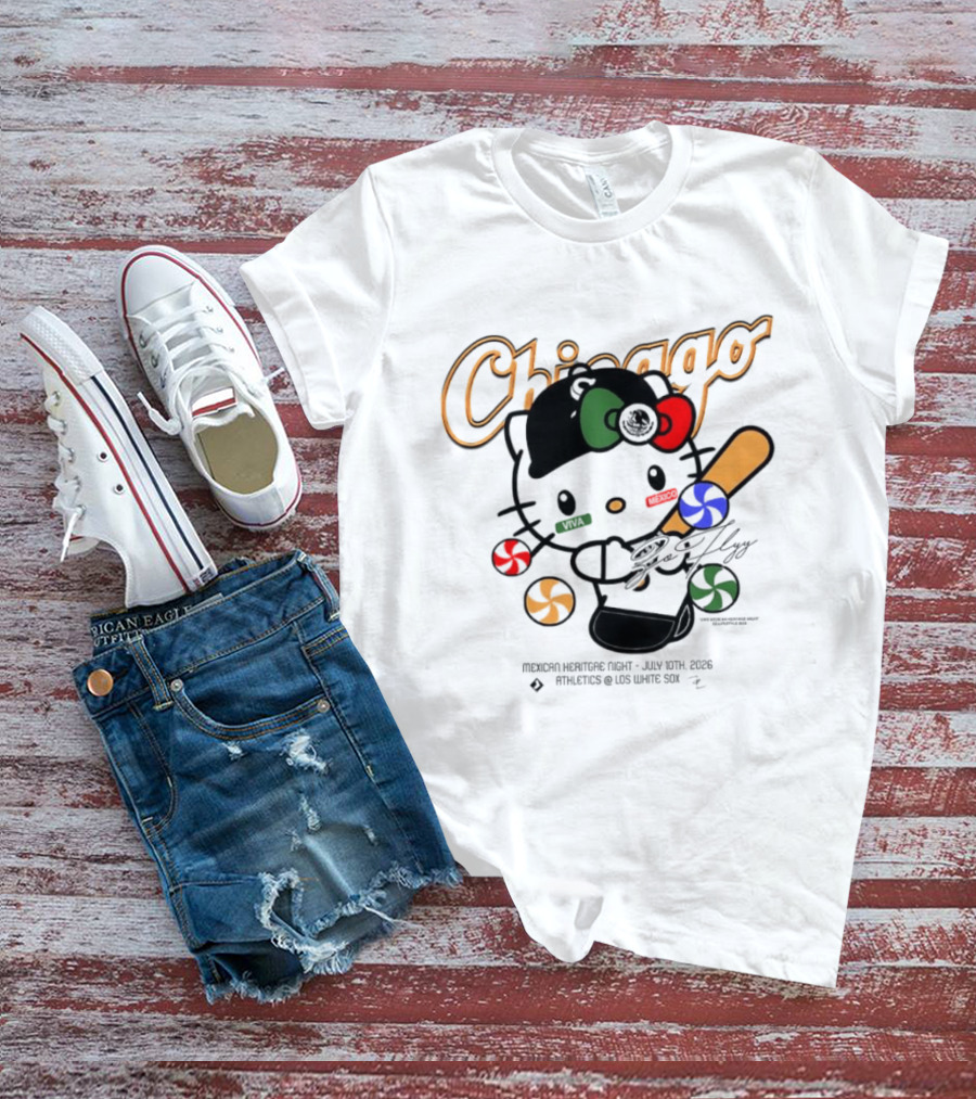 Hello Kitty Chicago White Sox Mexican Heritage Night July 10 2026 Athletics Los White Sox T-Shirt