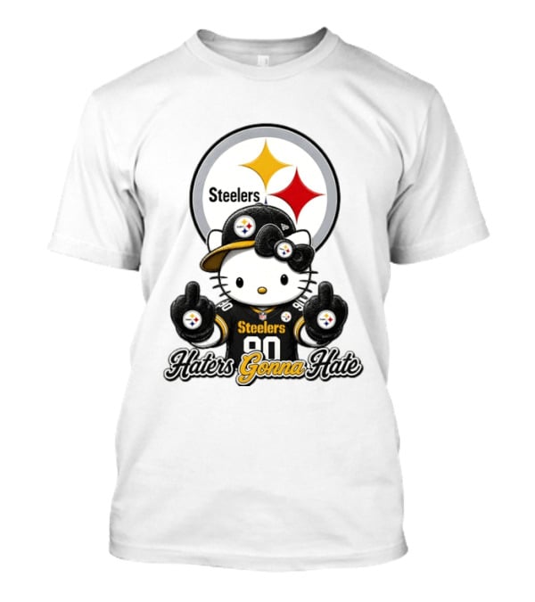 Hello Kitty Steelers Middle Finger Haters Gonna Hate T-Shirt