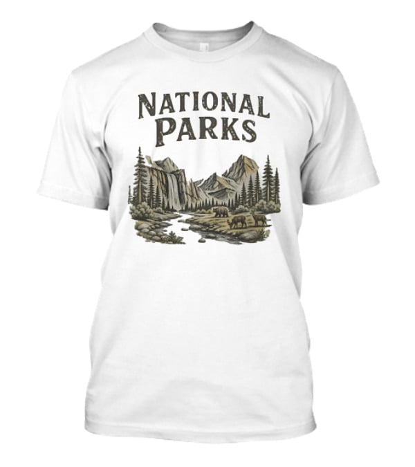 Protect Our National Parks Leave No Trace Nature Yosemite Bears Deer Mountains Forest T-Shirt