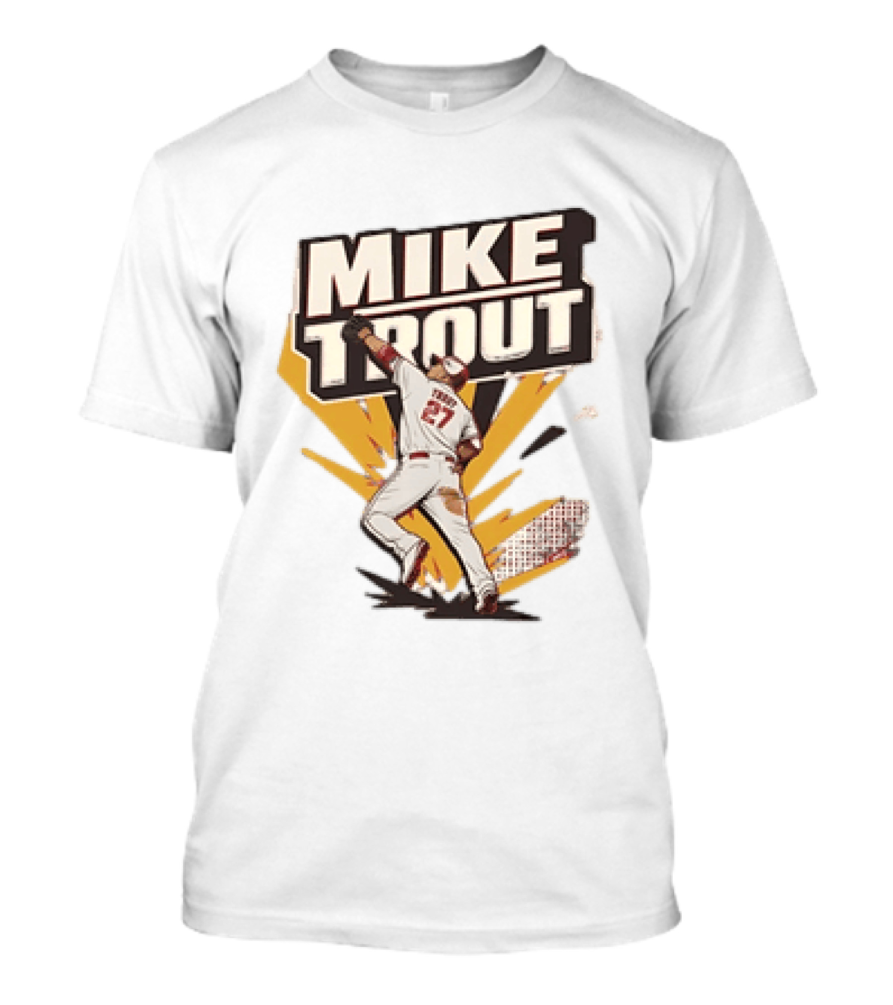 Mike Trout 27 Los Angeles Angels Baseball T-Shirt