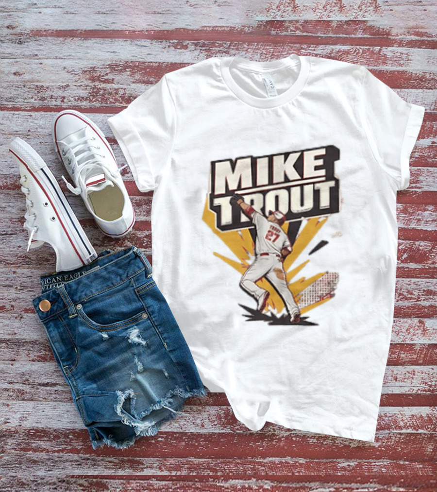 Mike Trout 27 Los Angeles Angels Baseball T-Shirt