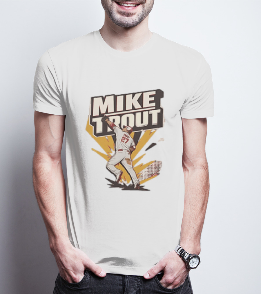 Mike Trout 27 Los Angeles Angels Baseball T-Shirt
