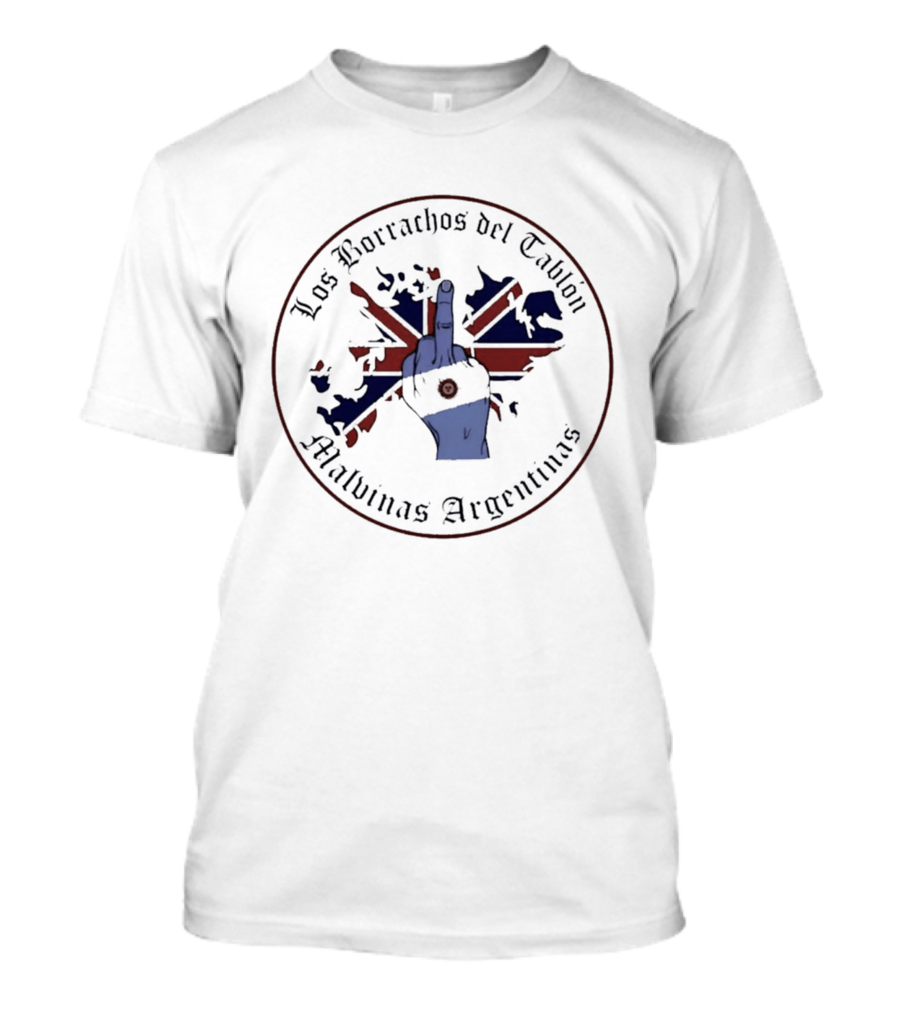 Los Borrachos Del Tablón Malvinas Argentinas Middle Finger Flag T-Shirt