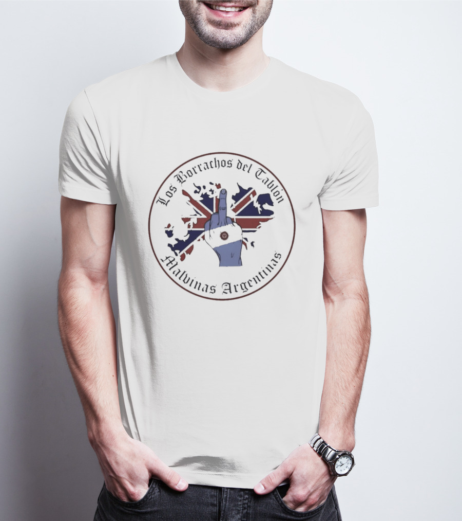 Los Borrachos Del Tablón Malvinas Argentinas Middle Finger Flag T-Shirt
