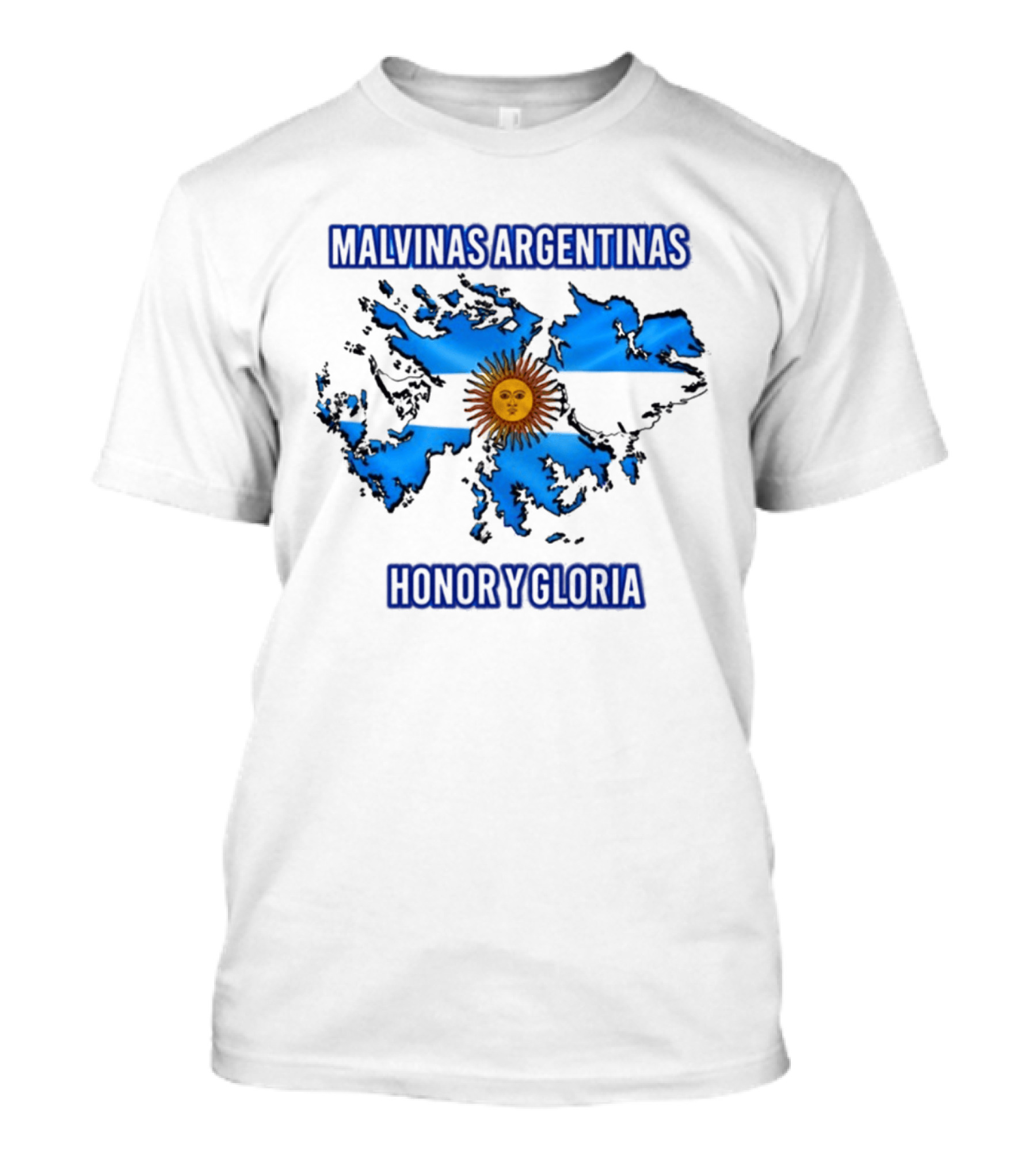 Malvinas Argentinas Honor Y Gloria Sun Symbol Map T-Shirt
