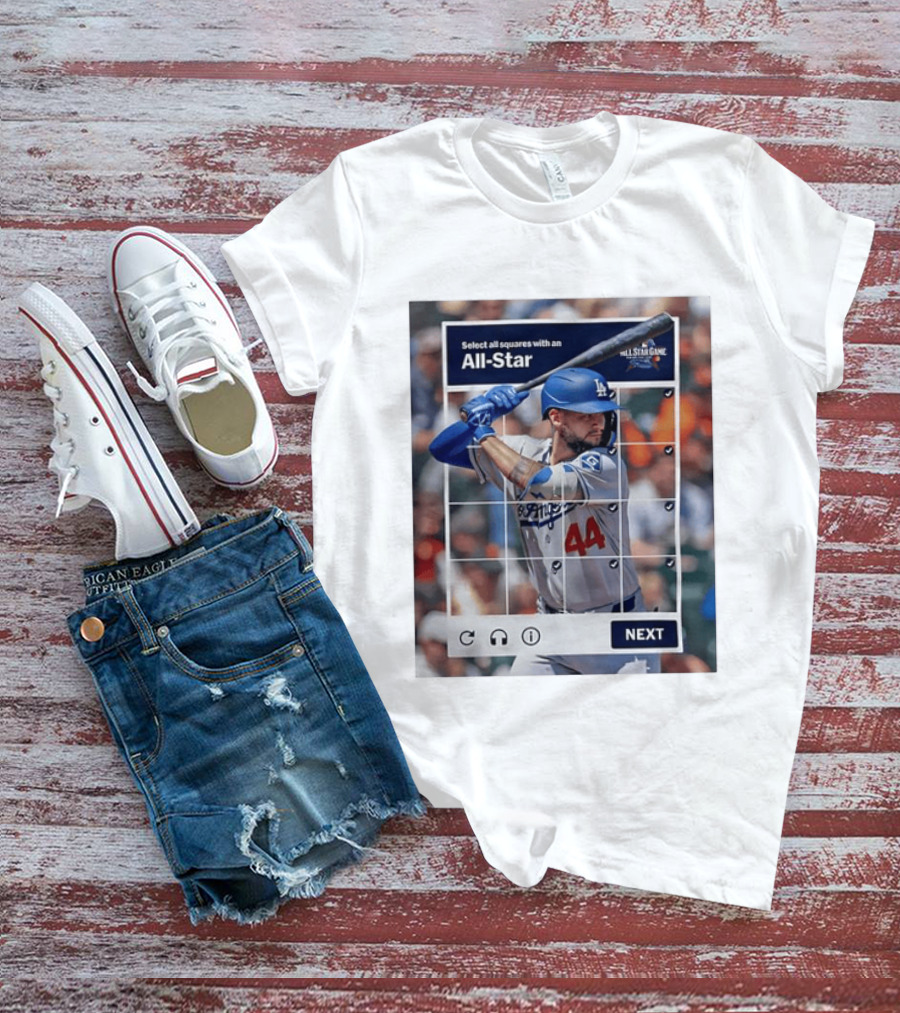 Select All Squares With An All Star Los Angeles Dodgers Baseball Meme T-Shirt