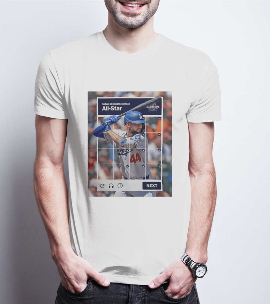 Select All Squares With An All Star Los Angeles Dodgers Baseball Meme T-Shirt
