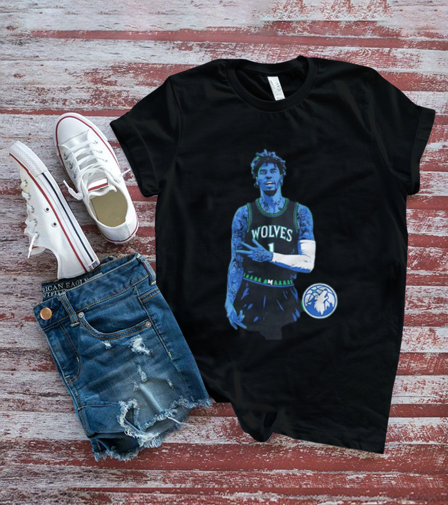 Anthony Edwards Wolves 1 Minnesota Timberwolves Basketball T-Shirt