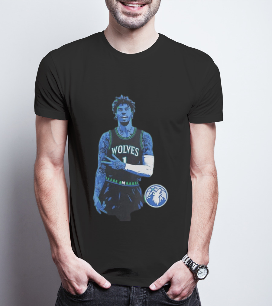 Anthony Edwards Wolves 1 Minnesota Timberwolves Basketball T-Shirt