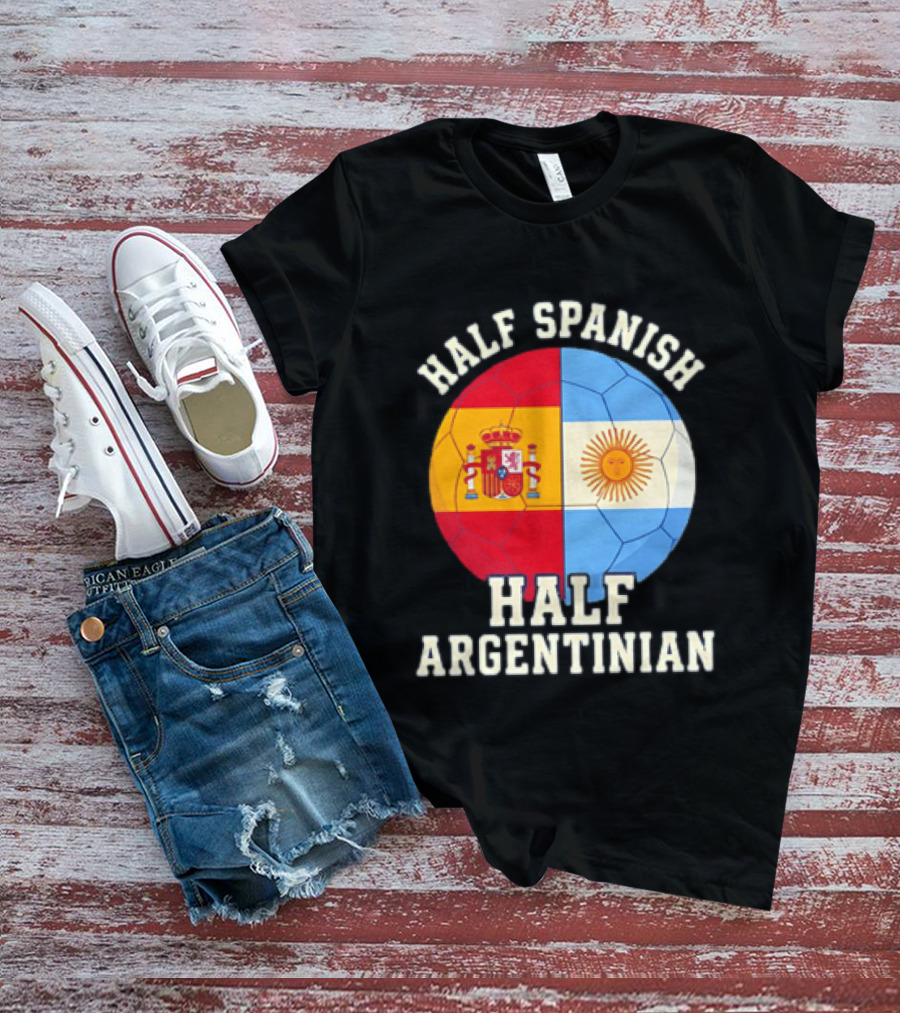 Half Spanish Half Argentinian Flag Ball T-Shirt