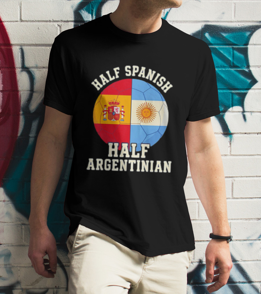 Half Spanish Half Argentinian Flag Ball T-Shirt