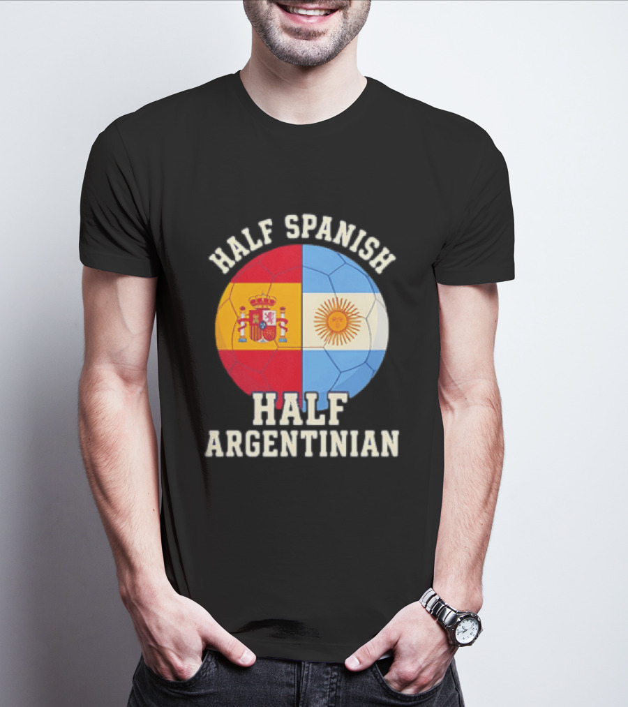 Half Spanish Half Argentinian Flag Ball T-Shirt