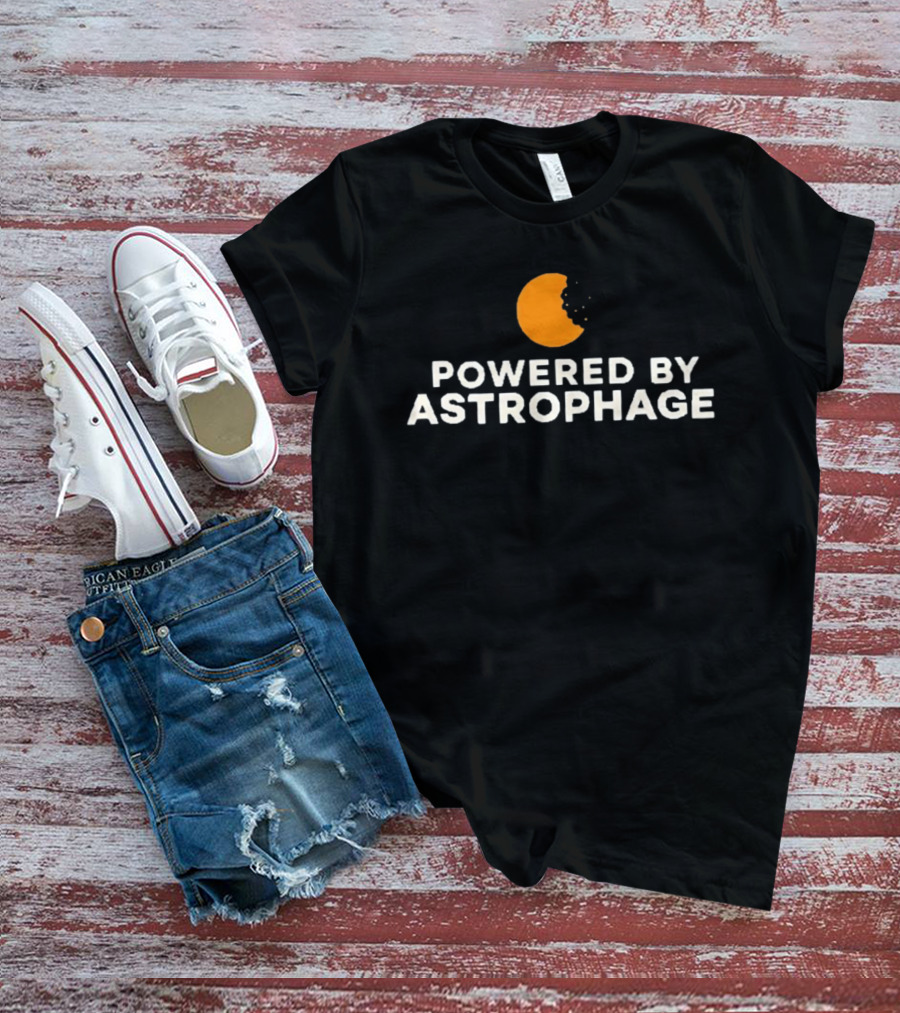 Powered By Astrophage Orange Planet Bite T-Shirt