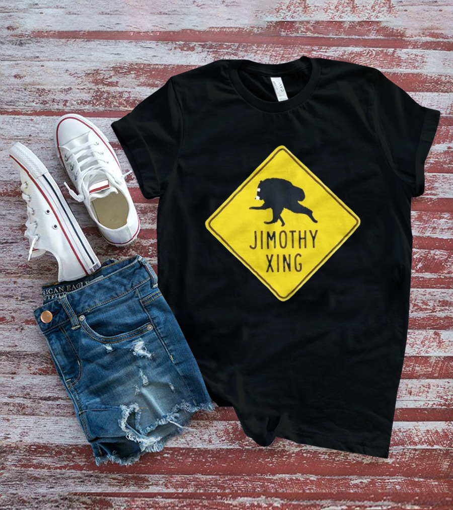 Jimothy Xing Raccoon Sign Crossing T-Shirt