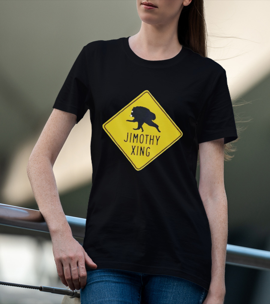 Jimothy Xing Raccoon Sign Crossing T-Shirt