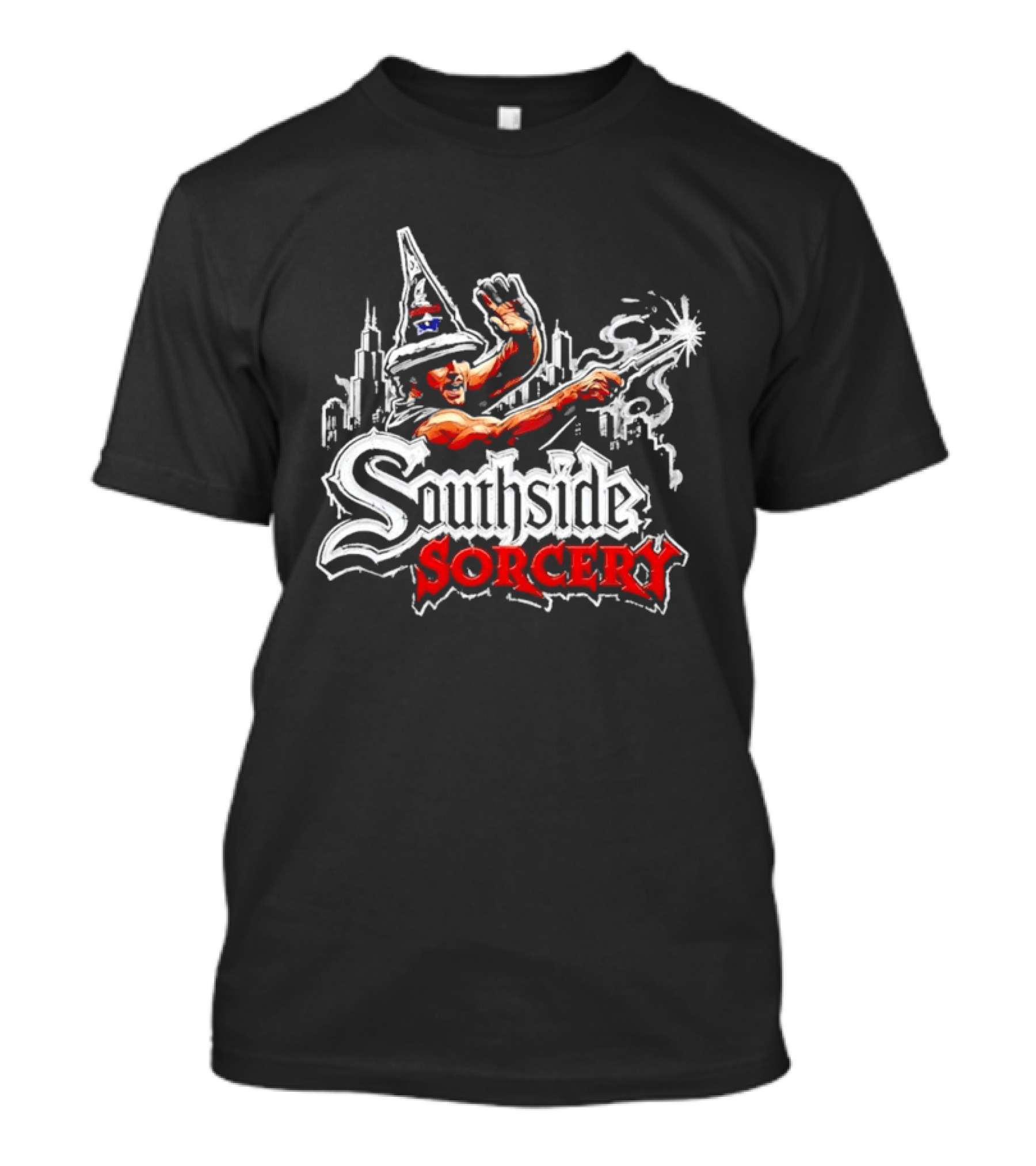 Southside Sorcery Chicago Wizard Magic Skyline Spellbinding T-Shirt