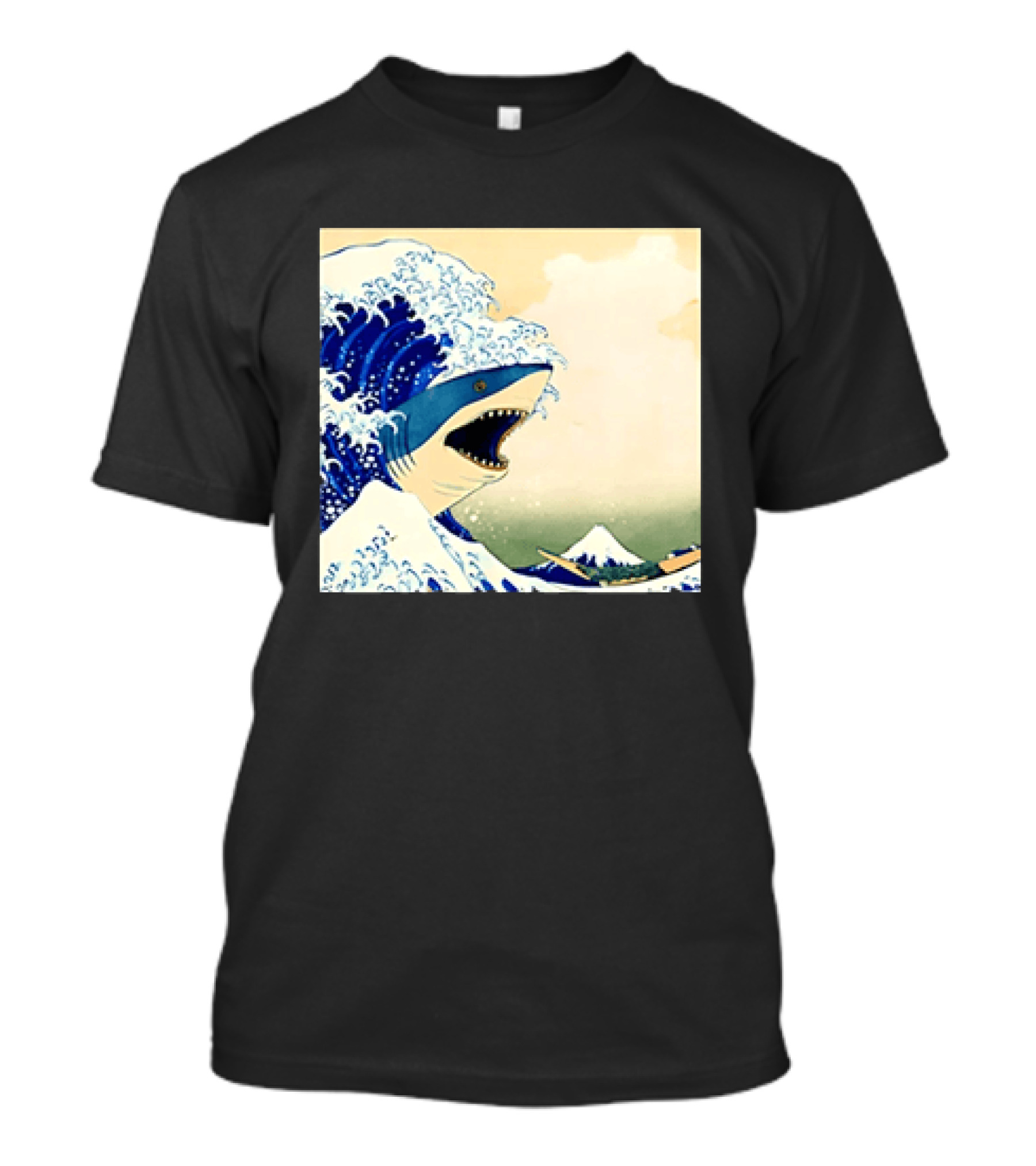The Great Wave Off Kanagawa Sharks Fusion Art Japan Ukiyo E T-Shirt