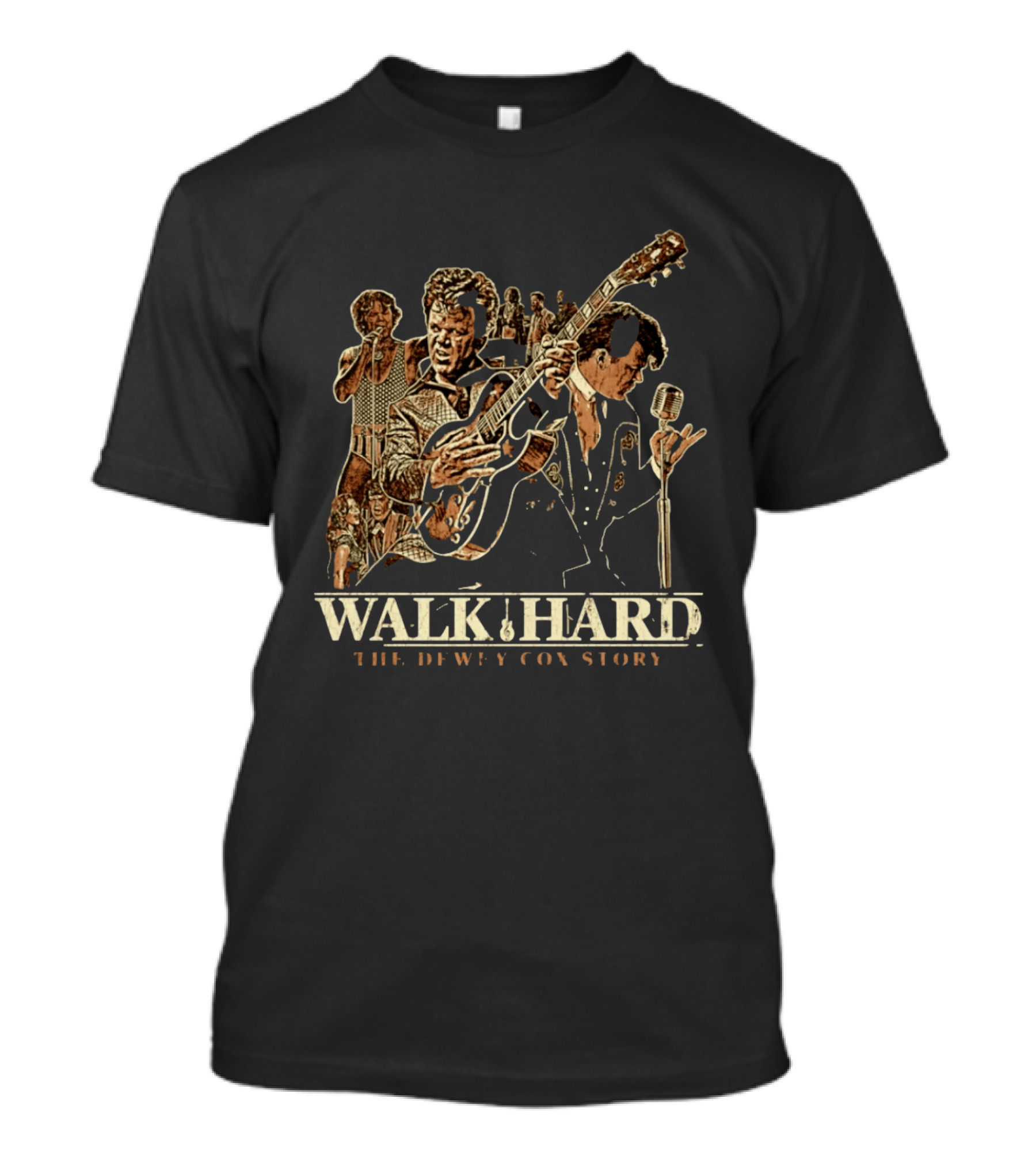 Walk Hard The Dewey Cox Story Collage John C Reilly Guitar Microphone Scene T-Shirt