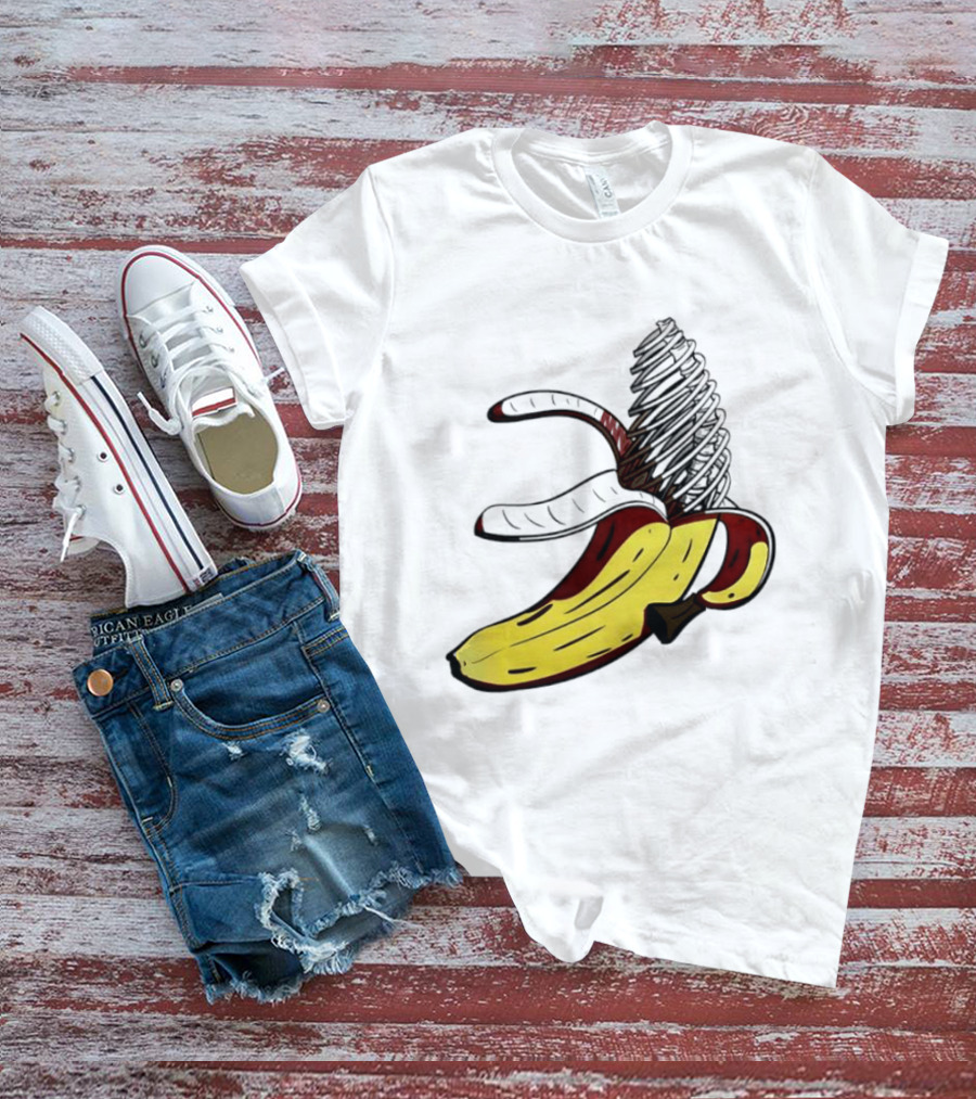 Anatomical Banana Skeleton Surreal Peeled Fruit T-Shirt