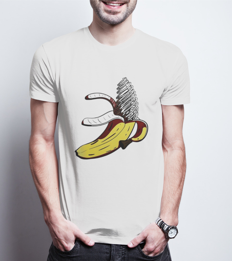 Anatomical Banana Skeleton Surreal Peeled Fruit T-Shirt