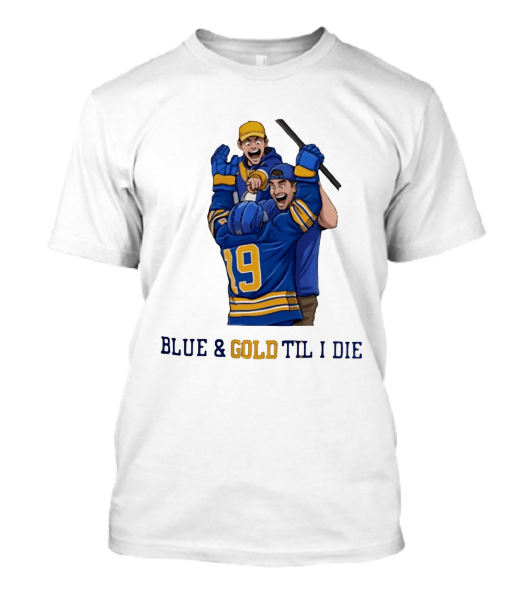 Buffalo Sabres Blue & Gold Til I Die Peyton Krebs 19 Hockey Fans T-Shirt
