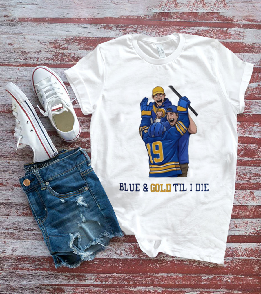 Buffalo Sabres Blue & Gold Til I Die Peyton Krebs 19 Hockey Fans T-Shirt