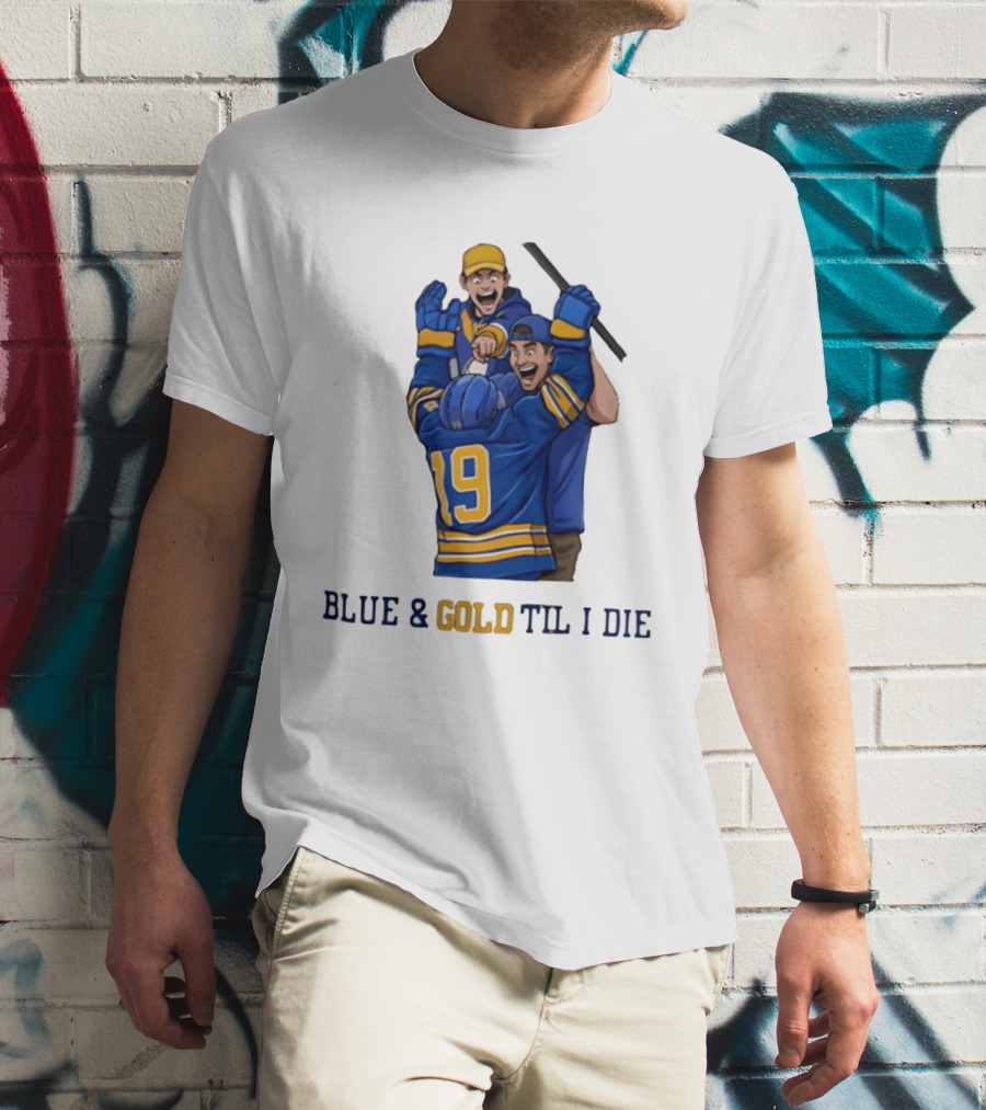Buffalo Sabres Blue & Gold Til I Die Peyton Krebs 19 Hockey Fans T-Shirt