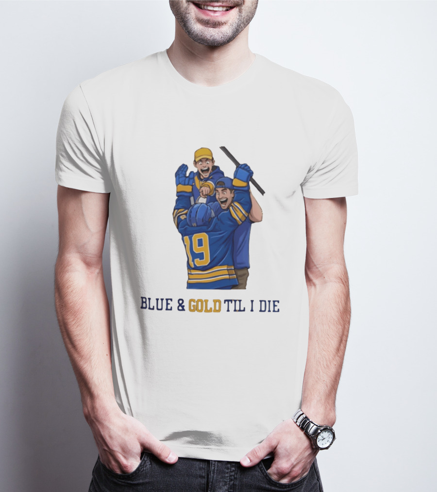 Buffalo Sabres Blue & Gold Til I Die Peyton Krebs 19 Hockey Fans T-Shirt