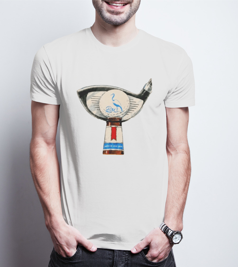 Dirty Marsh Superior Light Beer Golf Heron Bird Tap Handle T-Shirt