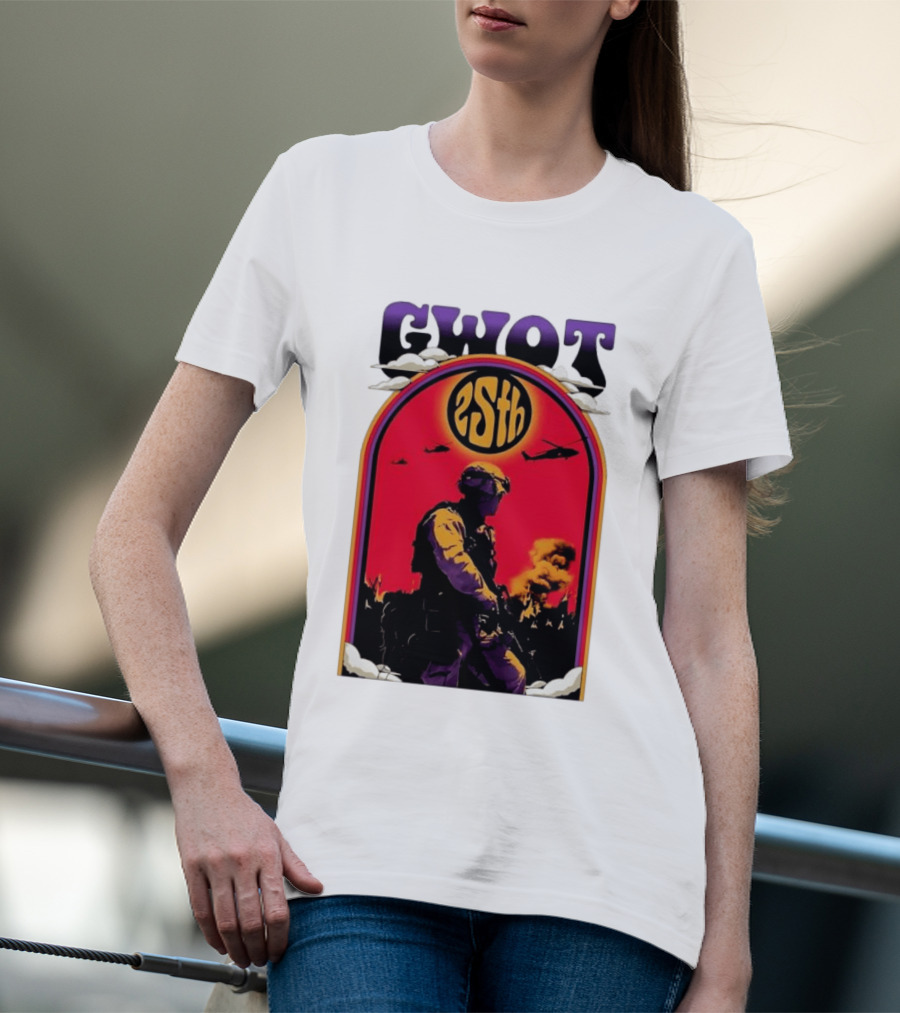 GWOT 25th Anniversary Soldier Helicopters Fire T-Shirt