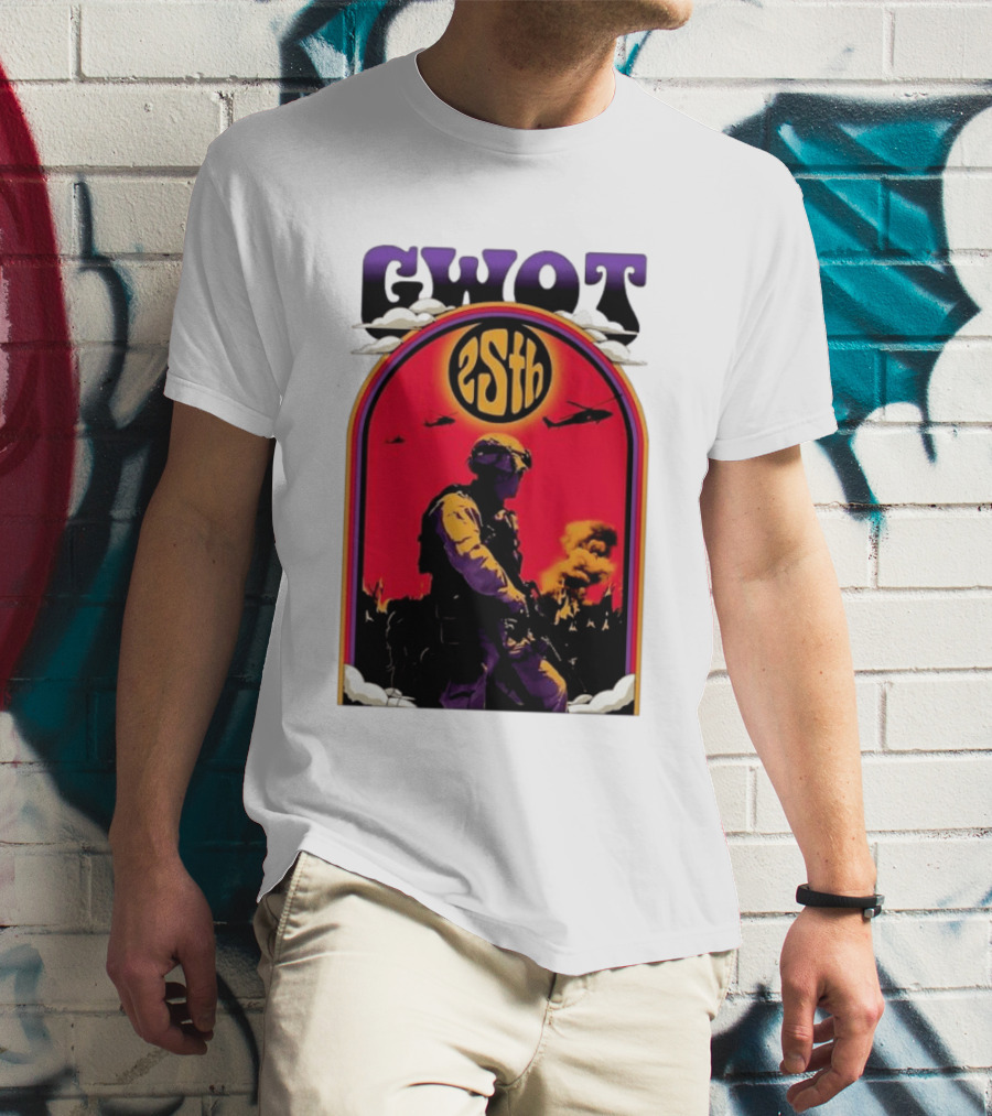 GWOT 25th Anniversary Soldier Helicopters Fire T-Shirt