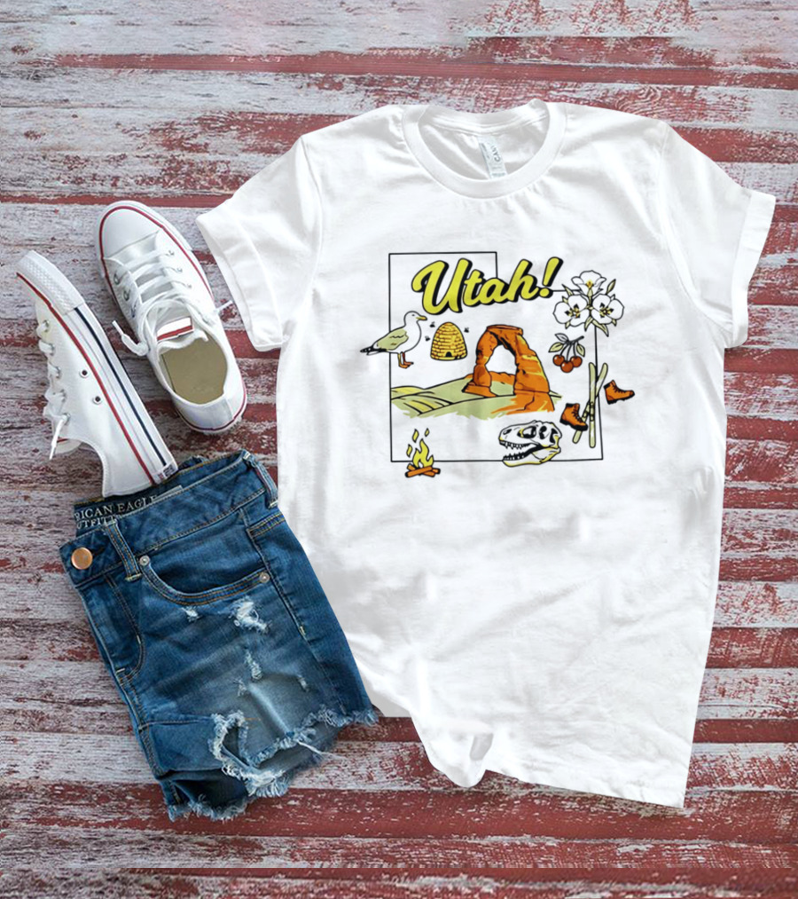 Utah Adventure Highlights Delicate Arch And Beehive T-Shirt