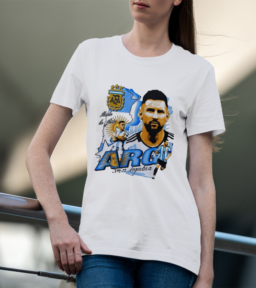 Argentina Lionel Messi Lautaro Martinez AFA Hasta La Gloria Somos Argentina T-Shirt