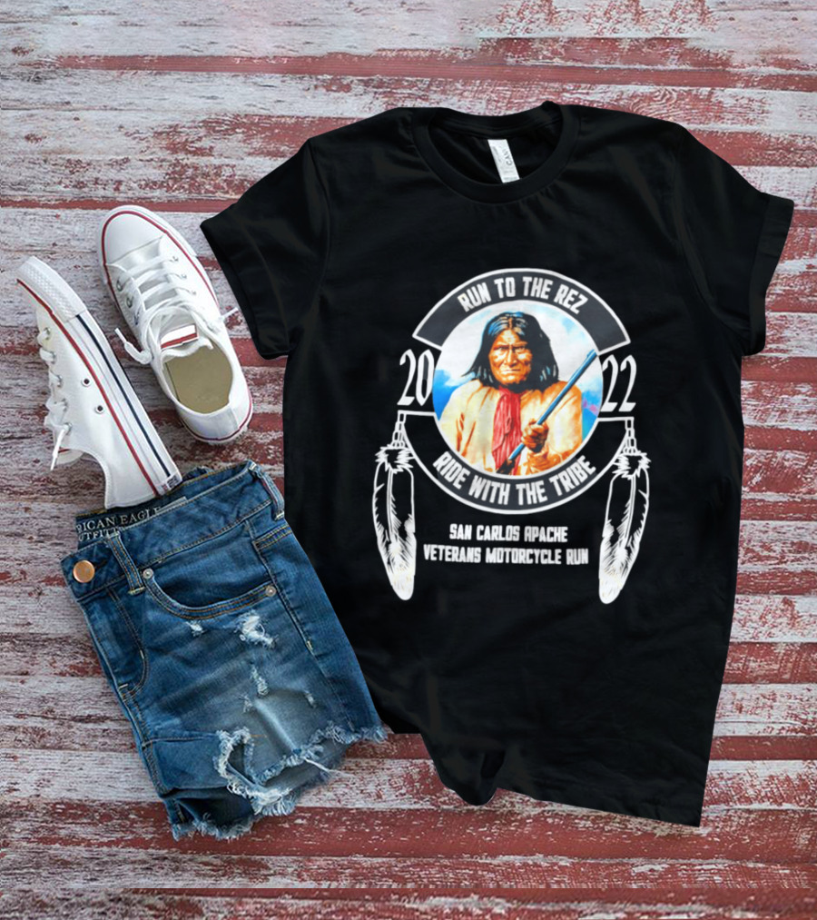 2022 San Carlos Apache Run To The Rez Ride With The Tribe Veterans Motorcycle Run T-Shirt