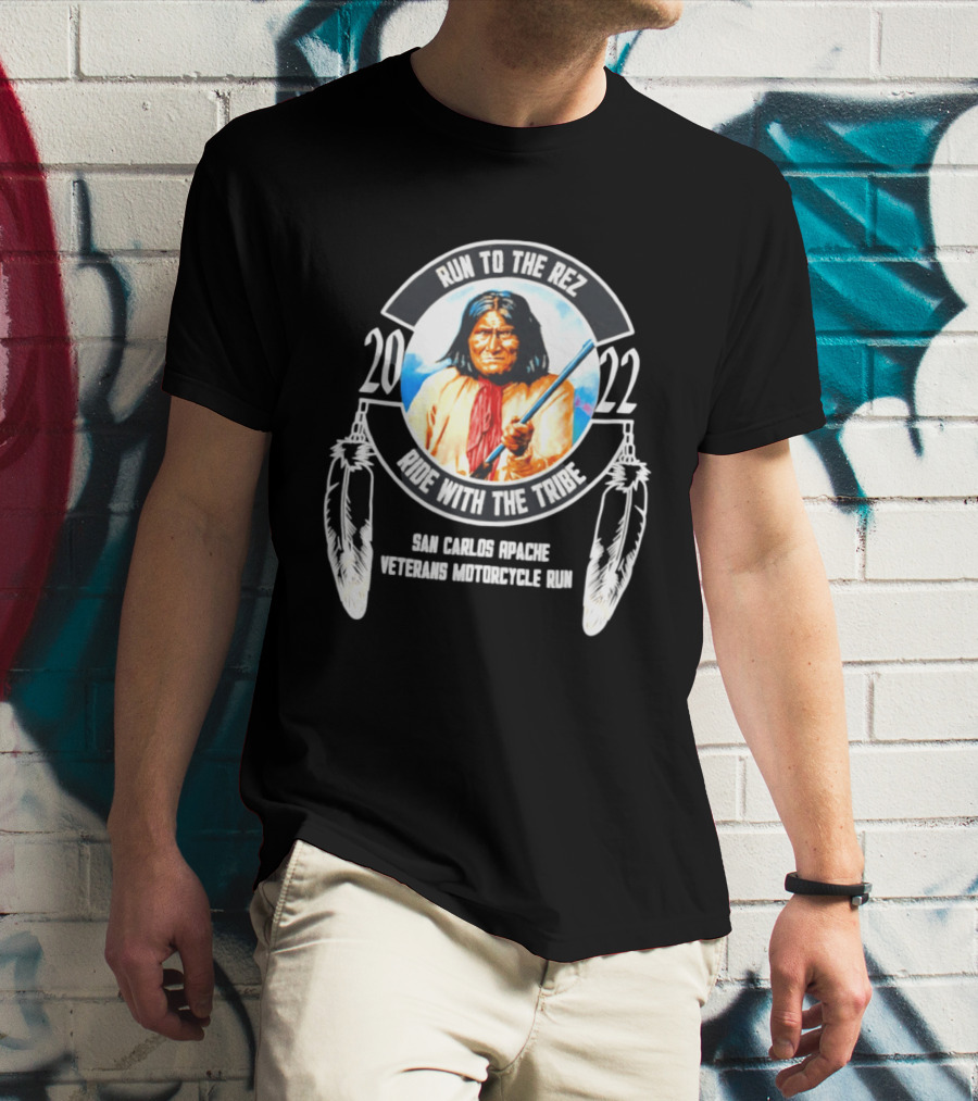 2022 San Carlos Apache Run To The Rez Ride With The Tribe Veterans Motorcycle Run T-Shirt
